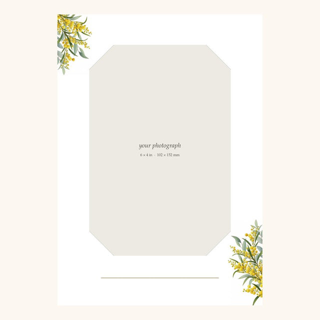 Kiraben wattle and eucalyptus photo frame, portrait