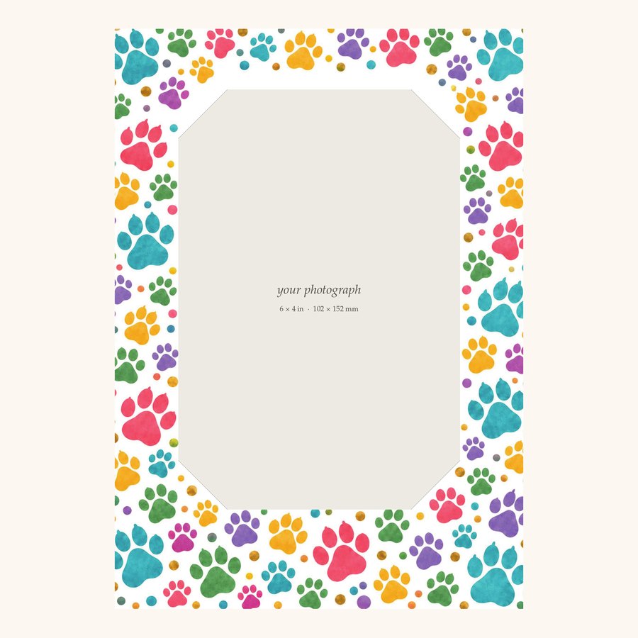 Kiraben bright paw print photo frame, rounded pads