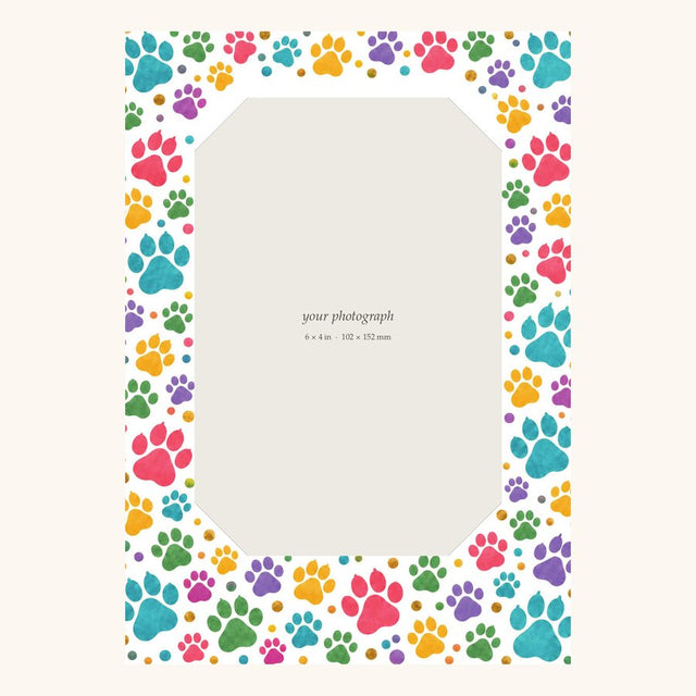 Kiraben bright paw print photo frame, rounded pads