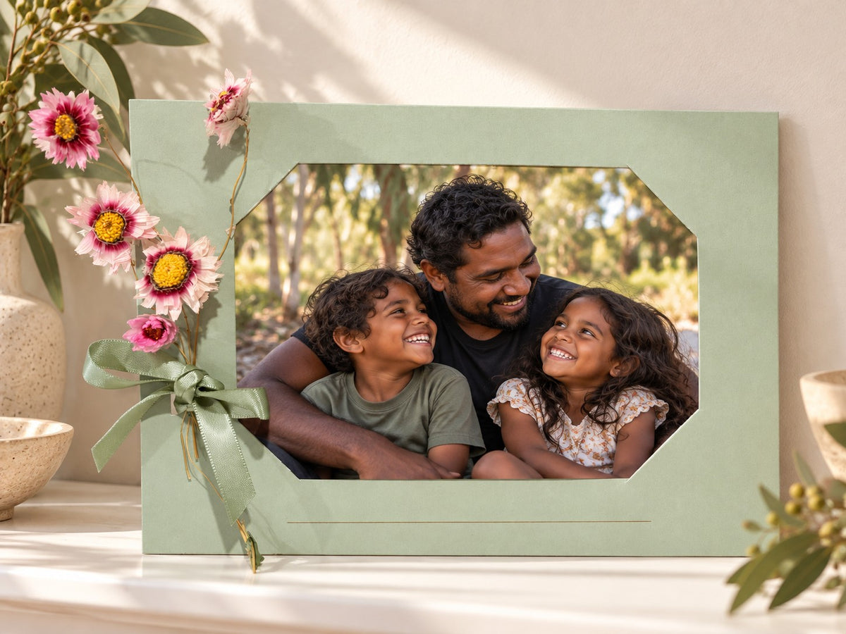 Photo Frame with Ribbon & Flowers - Landscape