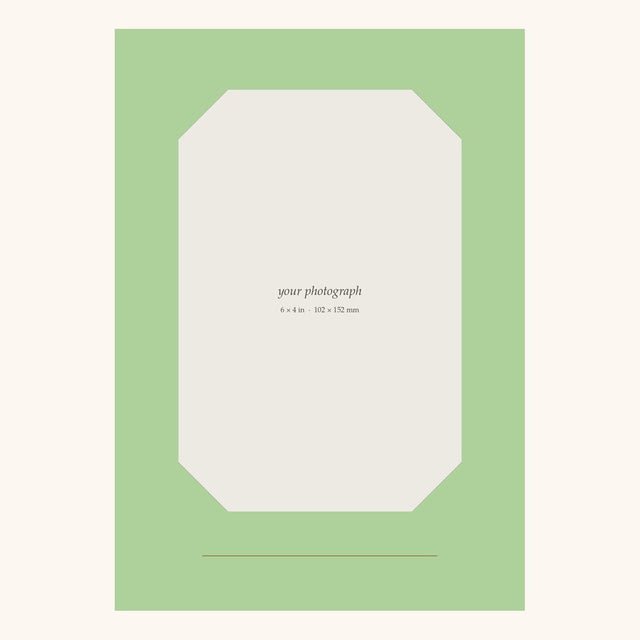 Kiraben Spring Moss photo frame with ribbon slots, portrait