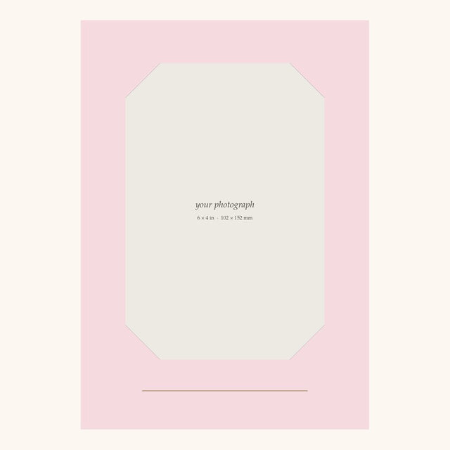Kiraben Blush Pink photo frame with ribbon slots, portrait