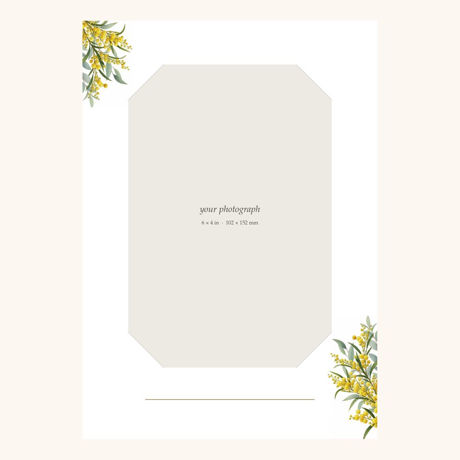 Kiraben wattle and eucalyptus photo frame, portrait
