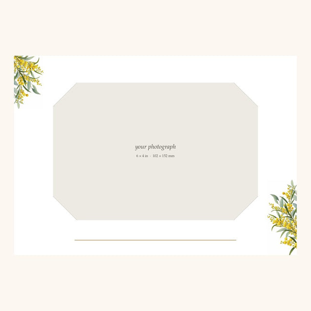 Kiraben wattle and eucalyptus photo frame, landscape