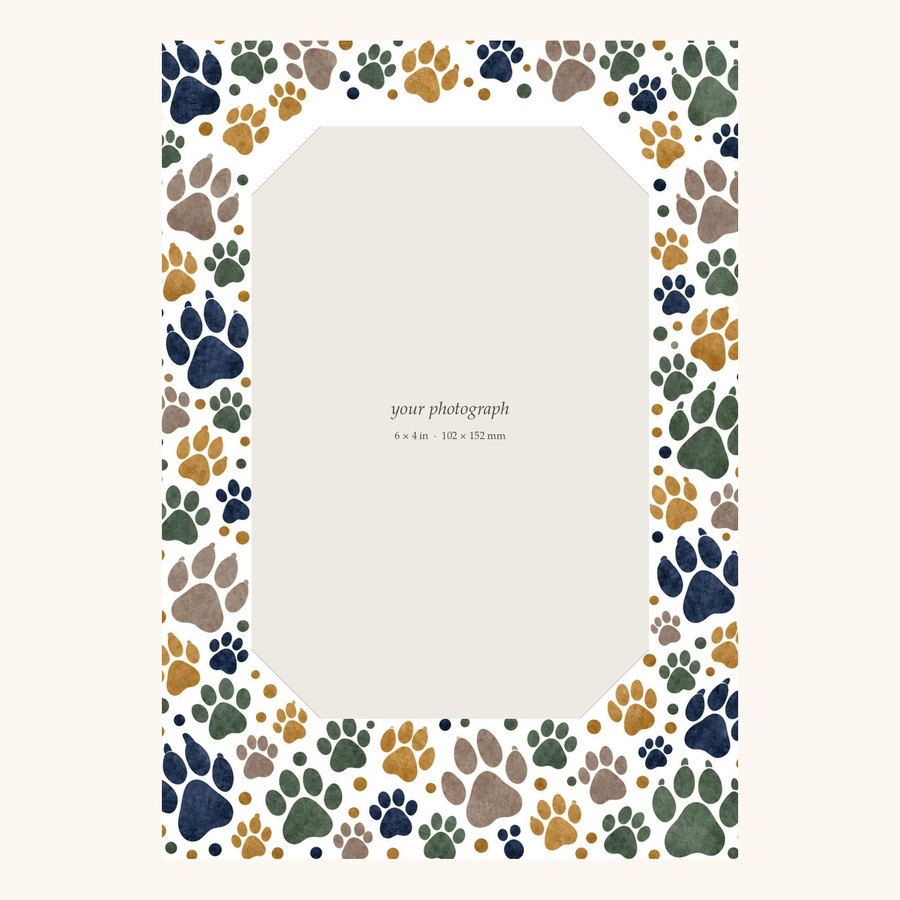 Kiraben muted paw print photo frame, rounded pads