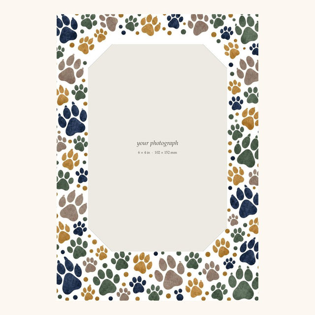 Kiraben muted paw print photo frame, rounded pads