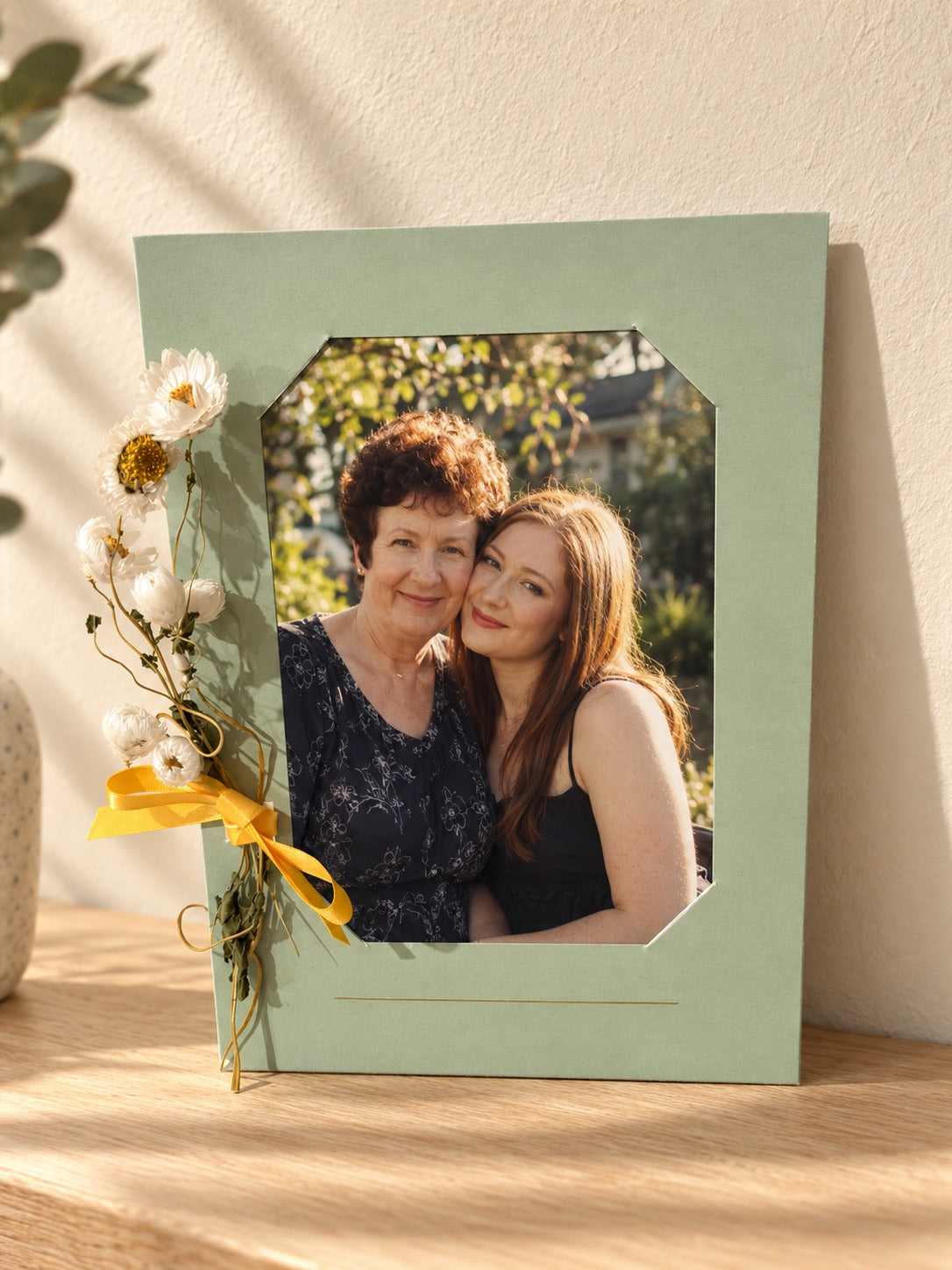 Photo Frame with Ribbon & Flowers - Portrait